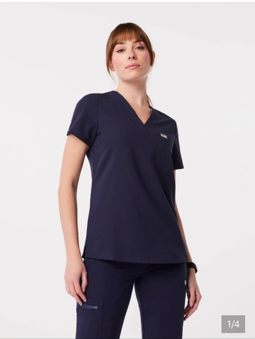 Figs Navy V-Neck Women’s Scrub Top